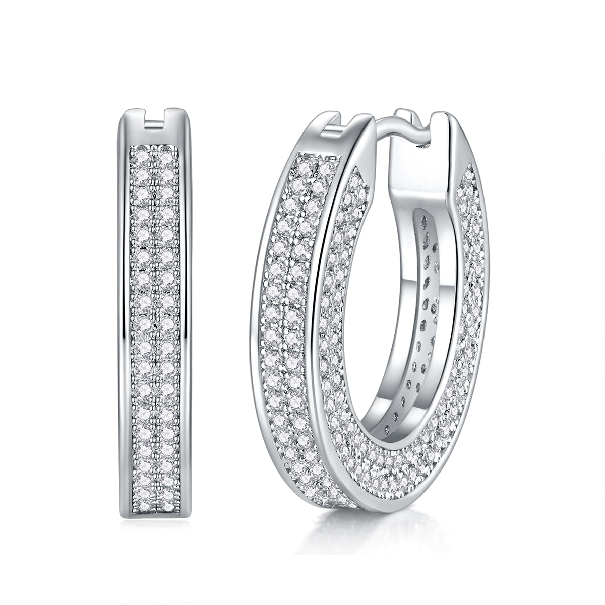 Silent Stars - Earrings Set With Top-quality Moissanite S925, Silver And Platinum-plated Stud Earrings, A Fashionable And Trendy Accessory That Can Be Tested With A Diamond Pen