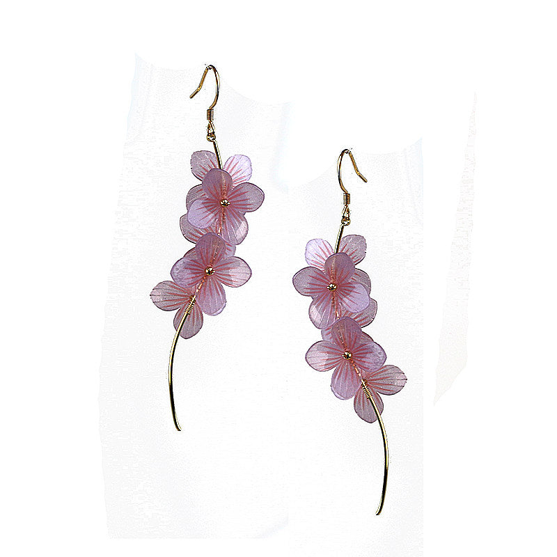 Heat-Shrink Disc Lavender Hydrangea Petal Fairy Earrings