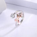 Sterling Silver Heart Shaped Zircon Fashionable Light Luxury Ring