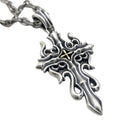 Blue Diamond Flame Cross Flower Pendant For Men And Women