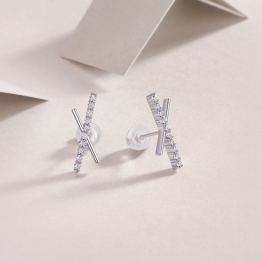 Sky Meteor - Earrings Set With Top-quality Moissanite S925, Silver And Platinum-plated Stud Earrings, A Fashionable And Trendy Accessory That Can Be Tested With A Diamond Pen