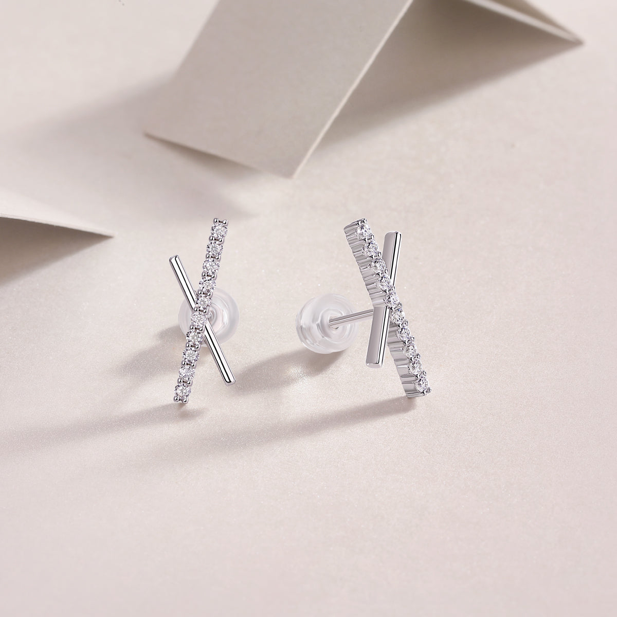 Sky Meteor - Earrings Set With Top-quality Moissanite S925, Silver And Platinum-plated Stud Earrings, A Fashionable And Trendy Accessory That Can Be Tested With A Diamond Pen