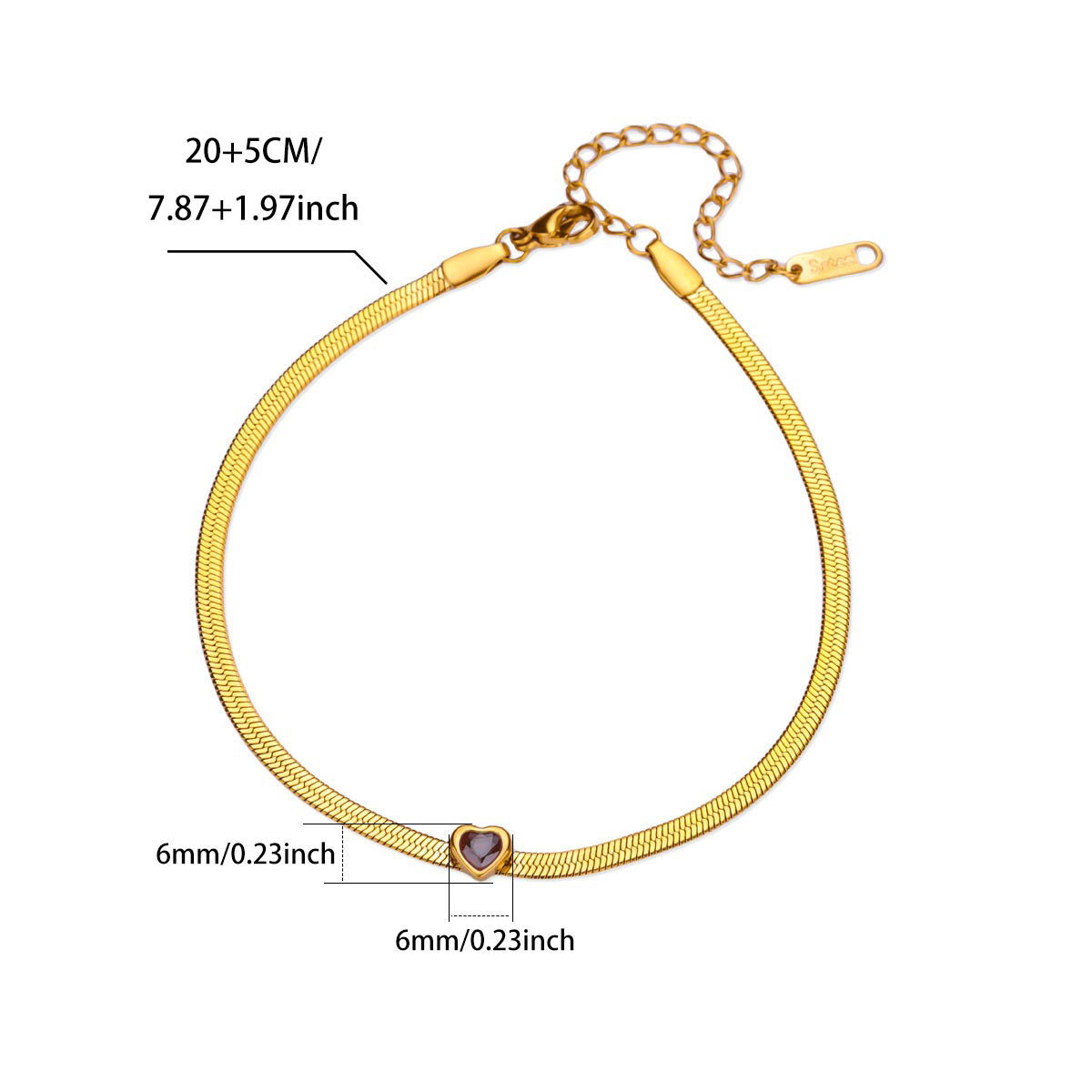18K Gold-plated Stainless Steel Snake-chain Blade Chain Anklet