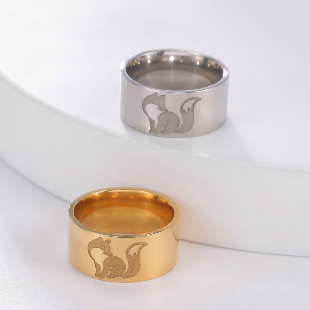 10mm-wide Stainless Steel Squirrel Men's Titanium Ring