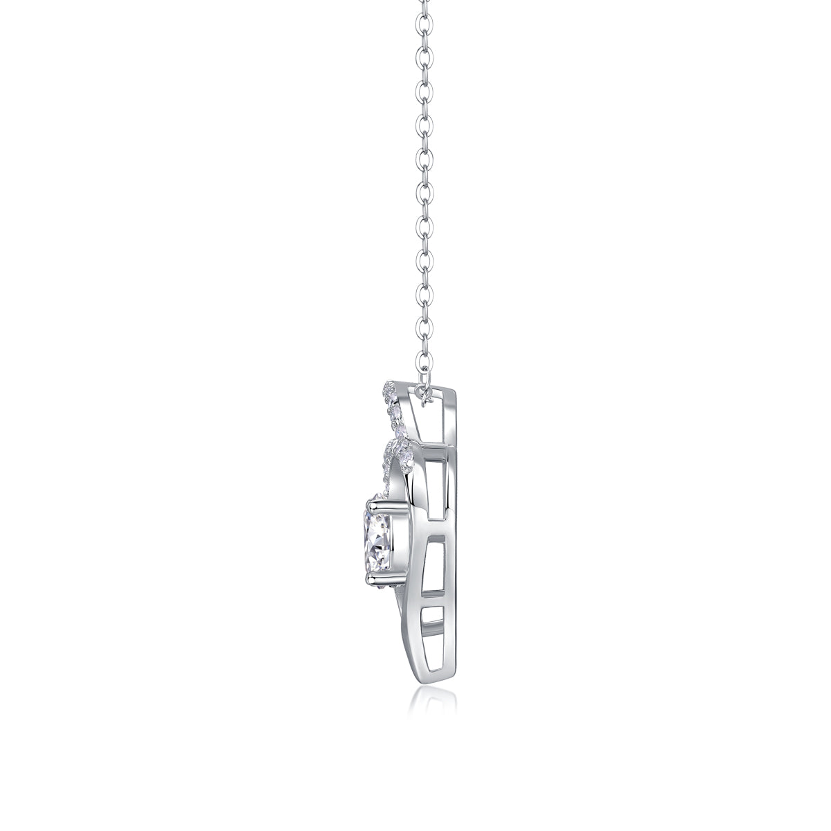 Heart To Heart - A Fashionable And Light Luxury Jewelry Pendant Necklace Set With Top-quality Moissanite, S925 Silver Plated Platinum