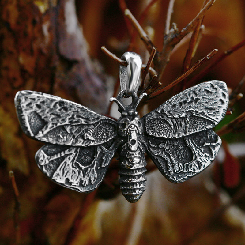 New Retro Stainless Steel Moth Pendant