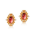 Retro Royal-style Red Pomegranate Stud Earrings