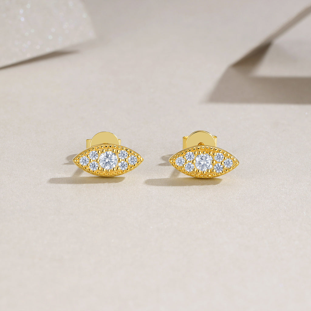 Top-quality Moissanite Luxury And Fashionable Light Luxury Jewelry Silver Stud Earrings S925 Silver Electroplated Gold