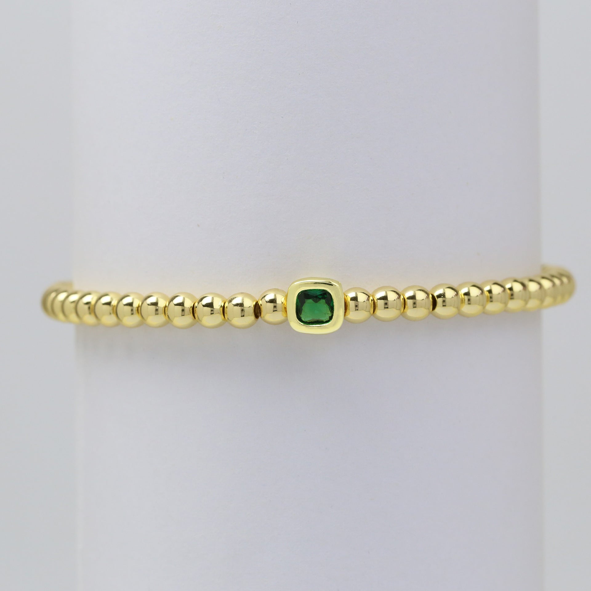 December Square Birthstone Bracelet In Brass