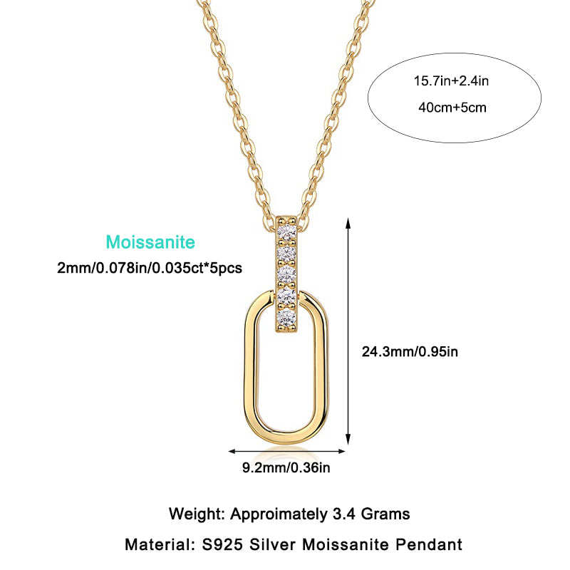 Light And Shadow Geometry - A Fashionable And Trendy Necklace Pendant Set With Top-quality Moissanite S925 And Silver Plated With Gold Can Be Tested With A Diamond Pen