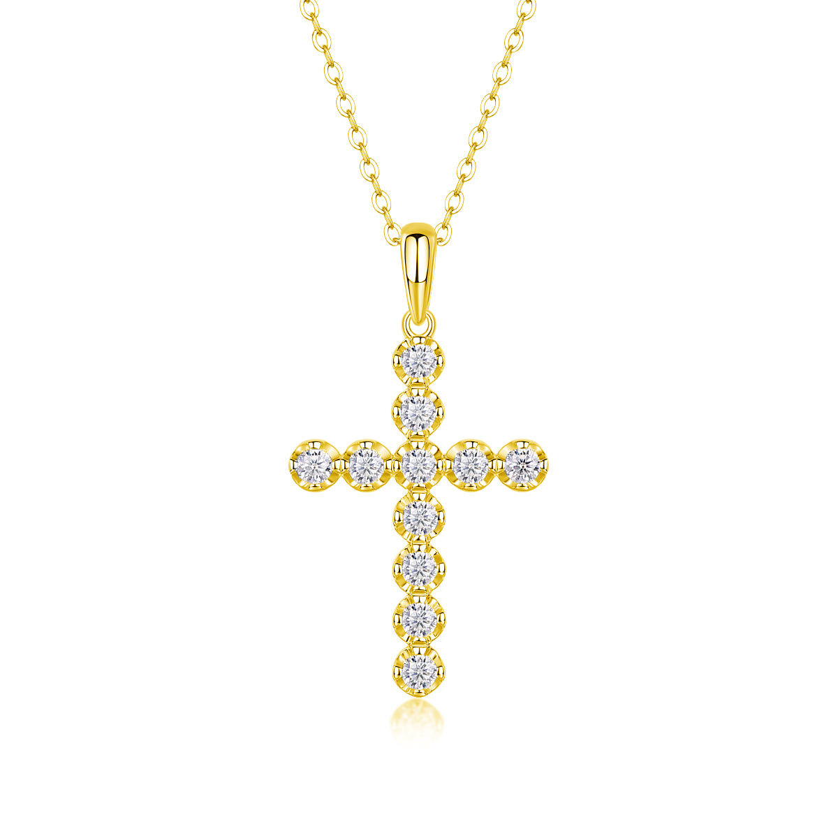 The Pendant Is A Fashionable And Trendy Accessory Set With Top-quality Moissanite S925 Silver And Platinum-plated Gold. It Can Be Tested In Gold Rose Gold With A Diamond Pen