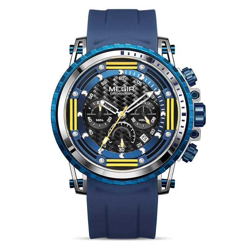 Luminous Waterproof Timing Silicone Sports Watch
