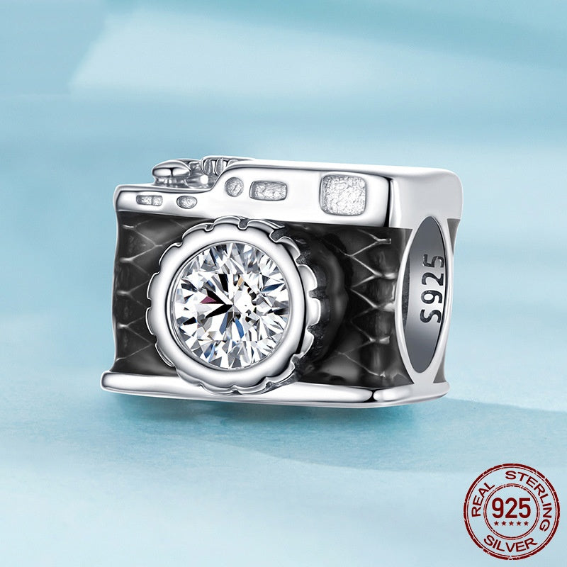 Zircon S925 Sterling Silver Camera Beads