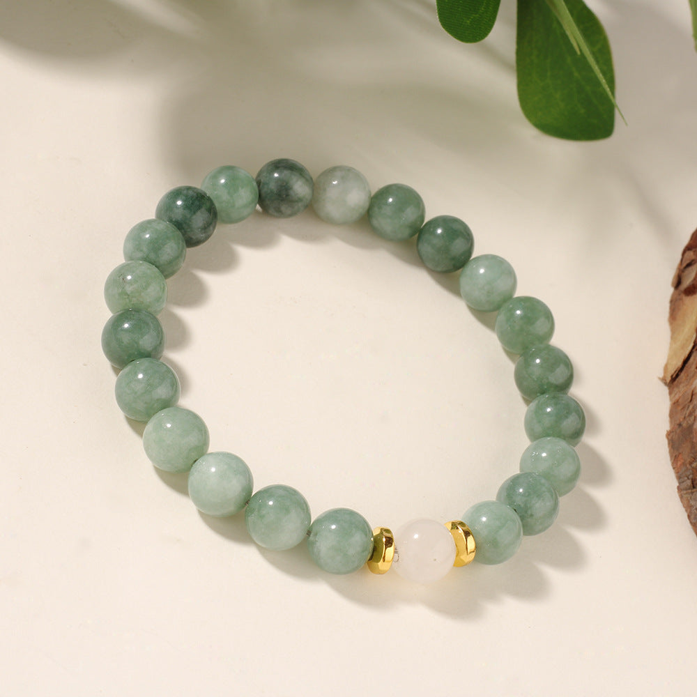 New European And American-style Green Jadeite Natural Stone Bracelet