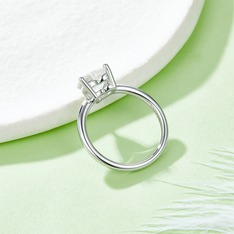Heart-shaped Moissanite Set With Top-quality Moissanite Luxury And Fashionable Light Luxury Jewelry Silver Ring S925 Silver-plated Platinum