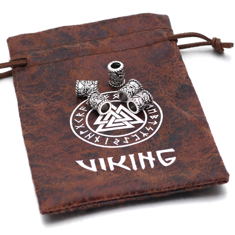 Viking Dragon Vintage Delicate Pattern Engraved Bead Accessory