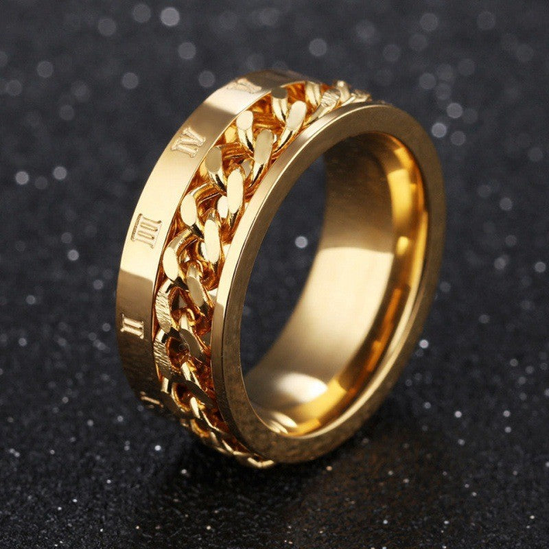 Fashionable Roman Numeral Chain Ring With Convertible Design