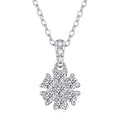 Snowflake Dance - A Fashionable And Light Luxury Jewelry Pendant Necklace Set With Top-quality Moissanite, S925 Silver Plated Platinum