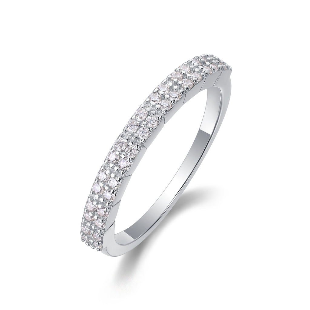 For Love - A Wedding Ring Set With Top-quality Moissanite S925 Silver And Platinum-plated Diamond Can Be Tested With A Diamond Pen. The Ring Is In Gold And Rose Gold
