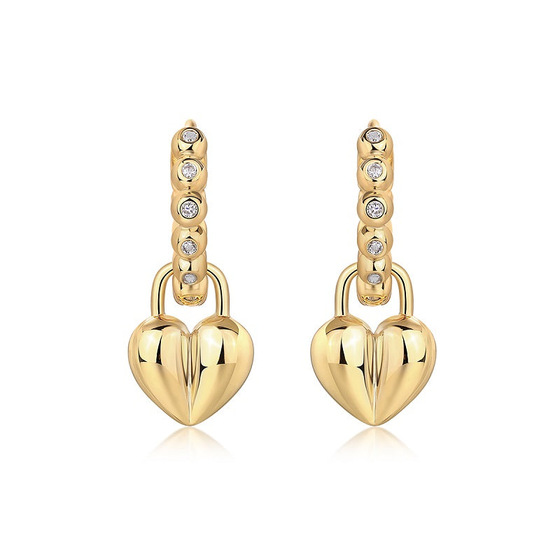 Rotating Love - Top-quality Moissanite Luxury Fashion Light Luxury Jewelry Silver Stud Earrings S925 Silver Electroplated Gold
