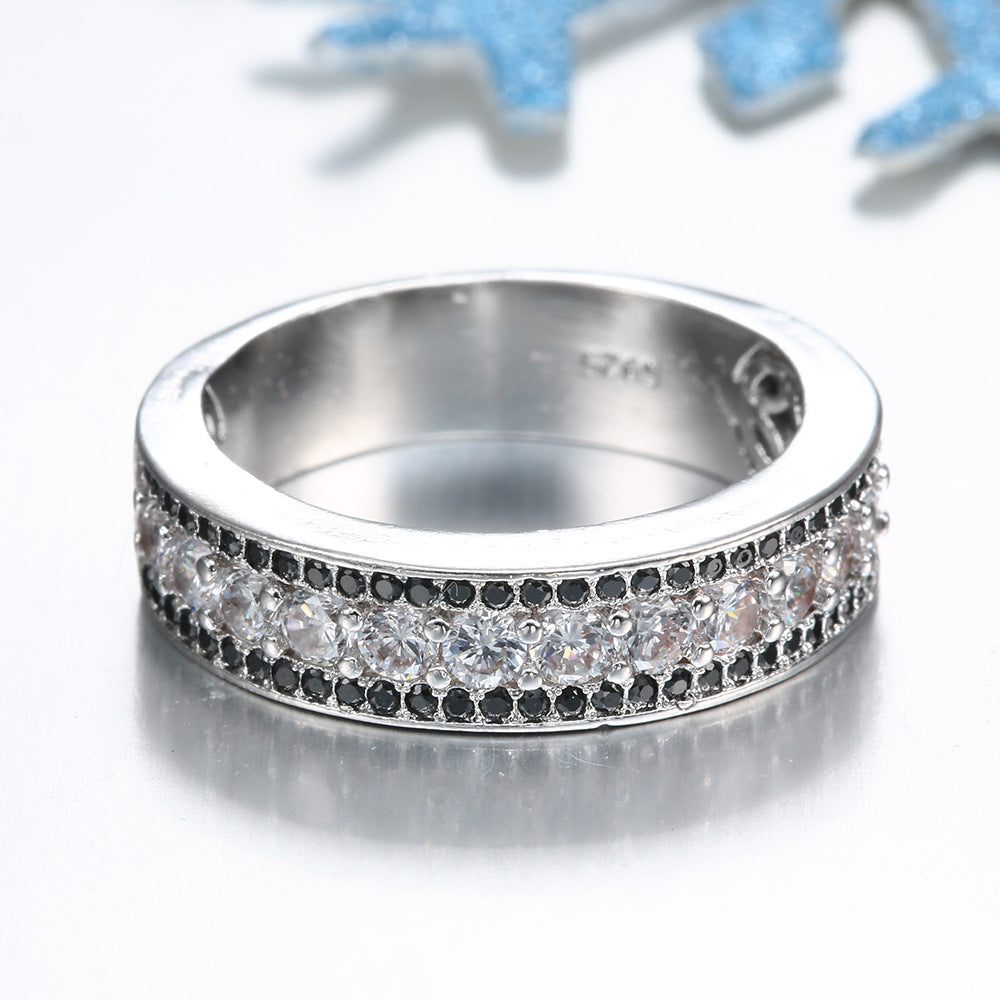 Copper Inlaid Zircon Ring For Men And Women