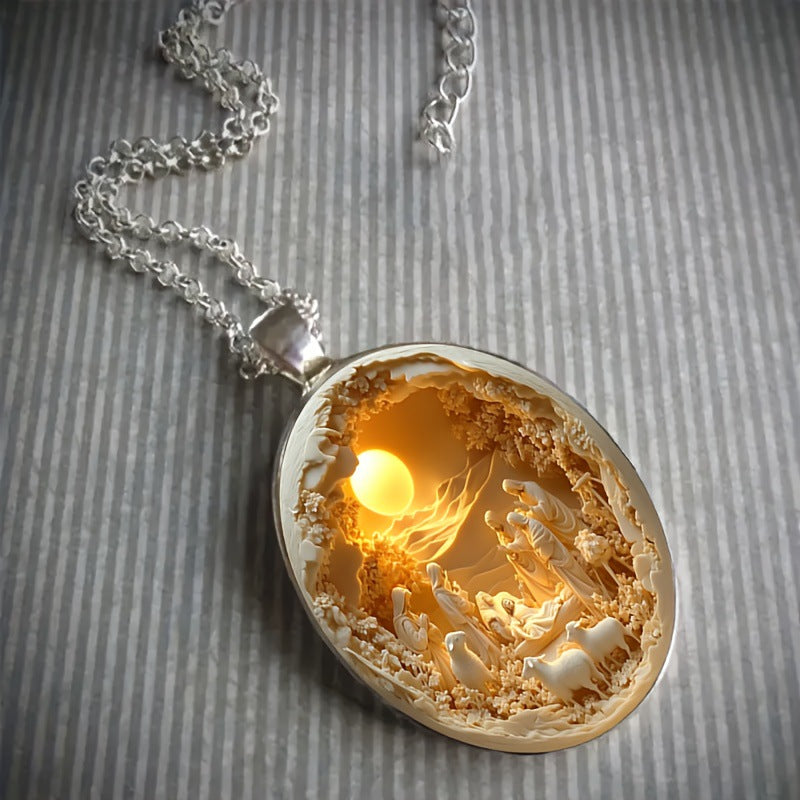An Elegant Glass Necklace Designed For Everyday Elegance And Special Events. A Thoughtful Gift For Christmas, Easter And More