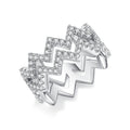Diamond Shine - Set With Top-quality Moissanite S925, Silver And Platinum-plated Diamond Wedding Ring. The Ring Can Be Inspected With A Diamond Pen