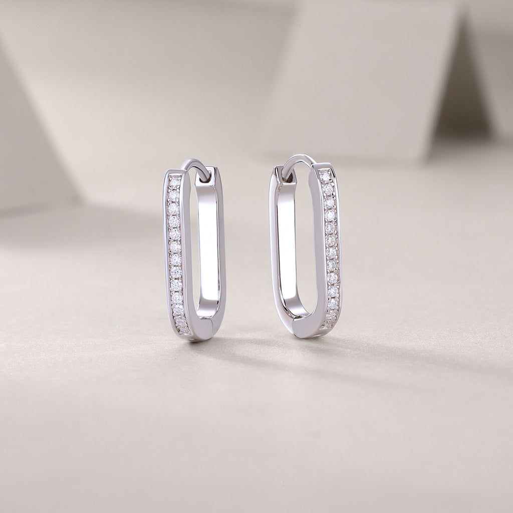 Round Trip - Earrings Set With Top-quality Moissanite S925 Silver And Platinum-plated Stud Earrings, A Fashionable And Trendy Accessory, Can Be Tested With A Diamond Pen