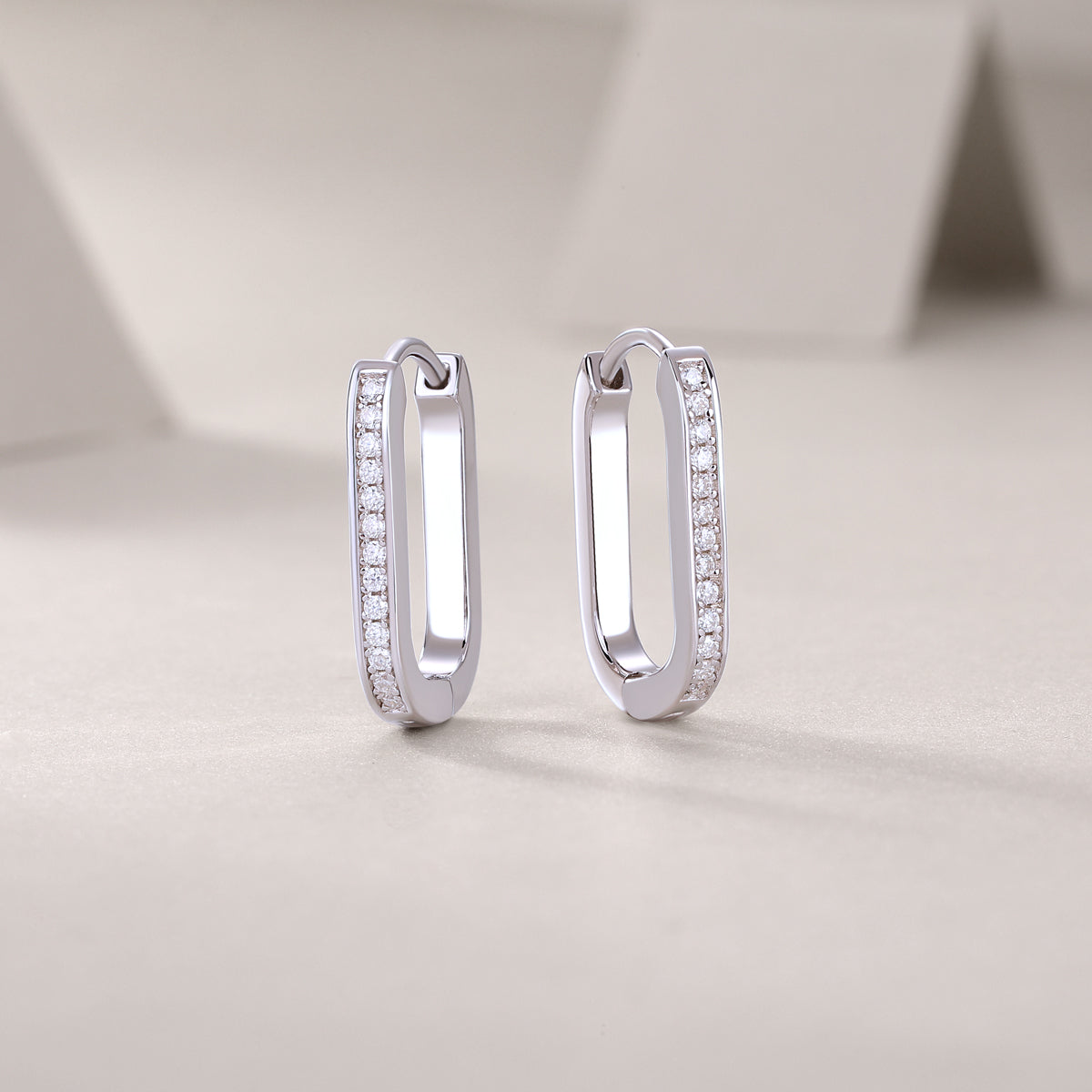 Round Trip - Earrings Set With Top-quality Moissanite S925 Silver And Platinum-plated Stud Earrings, A Fashionable And Trendy Accessory, Can Be Tested With A Diamond Pen