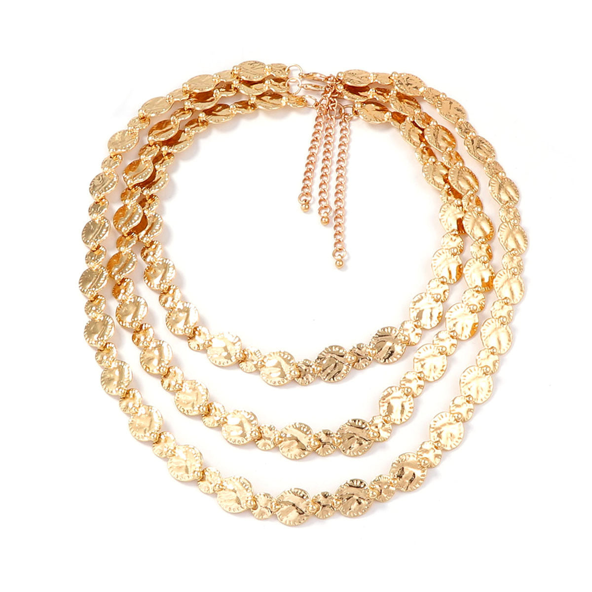 Bold Fashionable And Versatile Alloy Layered Badge And Coin Necklace With A Multi-layered High-end Design