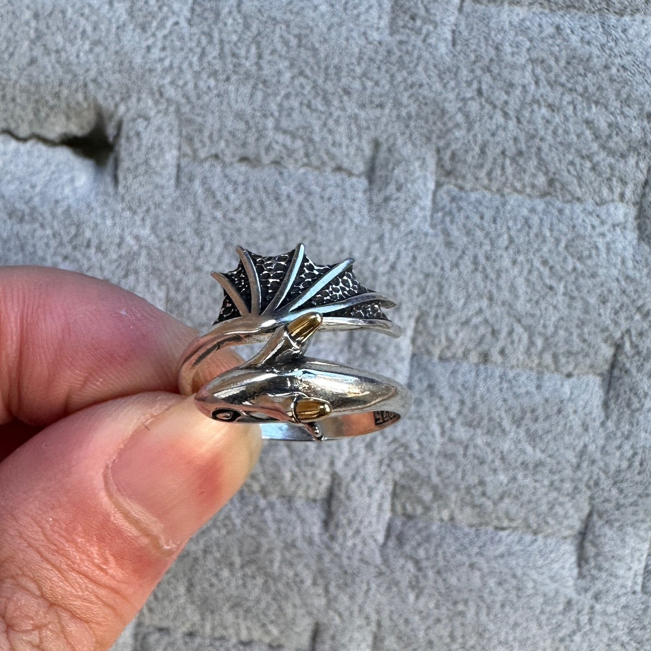 Vintage Vintage Men's Niche Adjustable Ring With An Open Mouth
