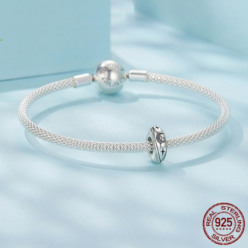 Silicone Positioning Bracelet Spacer Beads S925 Sterling Silver DIY Bead