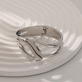 Versatile Light-luxury Punk-style Open Bangle With A Wide Design