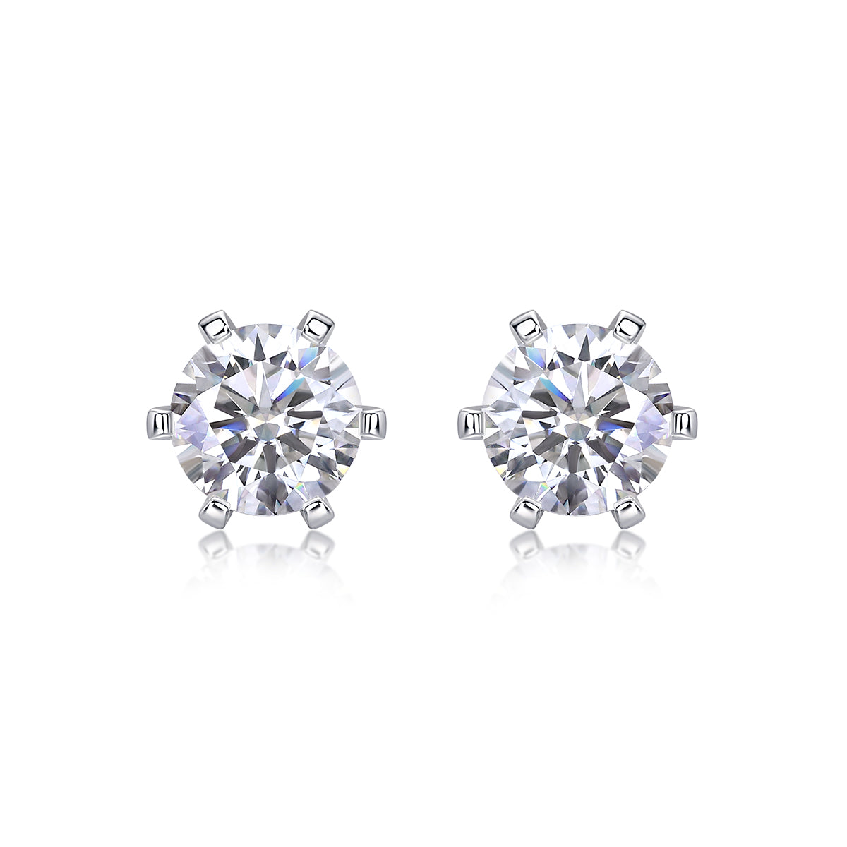 Quiet - Set With 1-carat Top-quality Moissanite S925 Silver And Platinum-plated Stud Earrings, A Fashionable And Trendy Accessory That Can Be Tested With A Diamond Pen