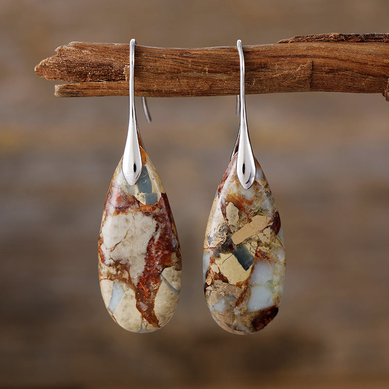 Waterdrop Natural Stone Vintage-style Earrings