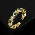 Elegant Retro Green Zircon Ring For Women