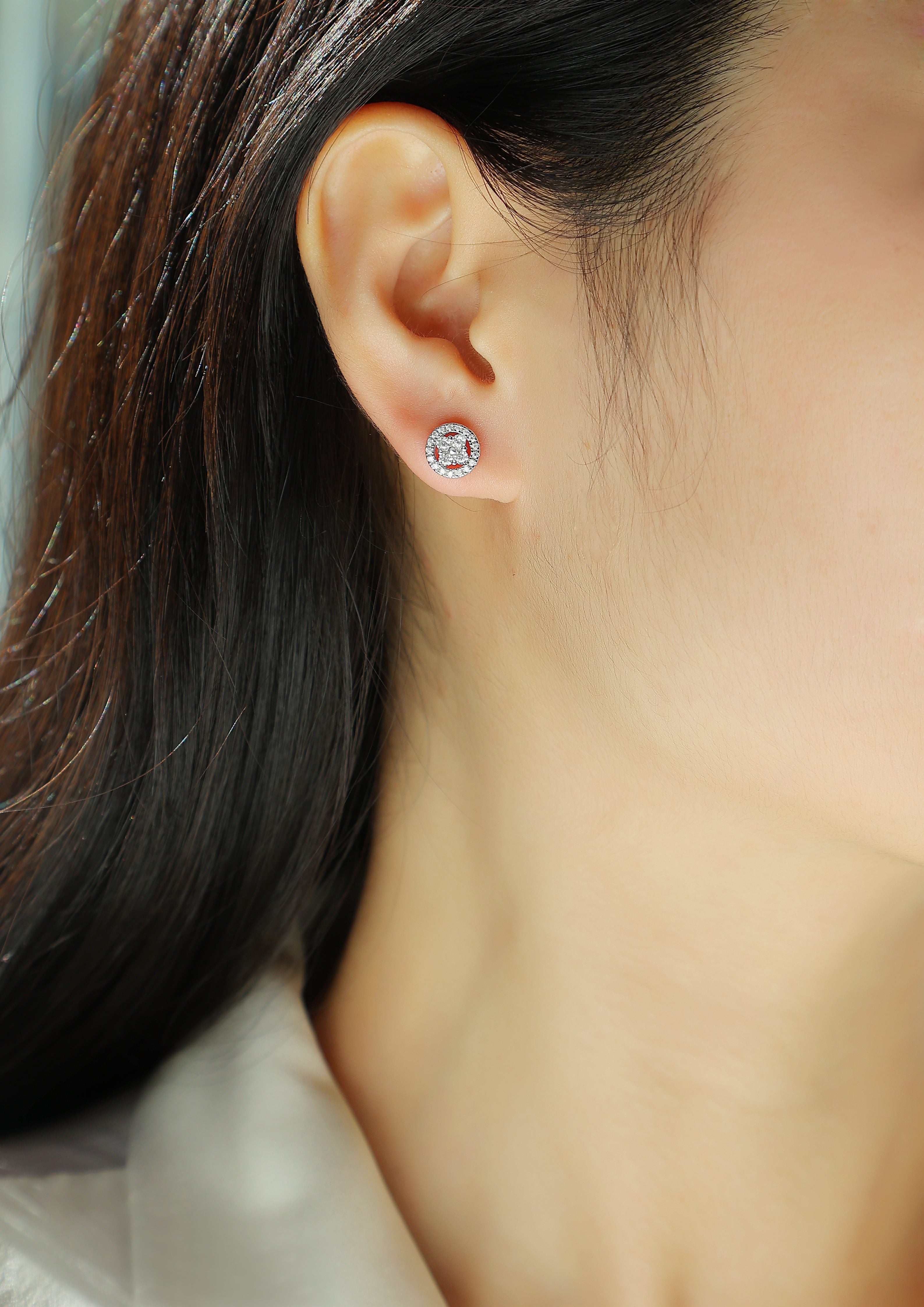 Moonlit Night Silver Osmanthus - Earrings Set With Top-quality Moissanite S925 Silver And Platinum-plated Stud Earrings, A Fashionable And Trendy Accessory, Can Be Tested With A Diamond Pen