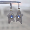 Moonstone Two-Tone Star Earrings For Women