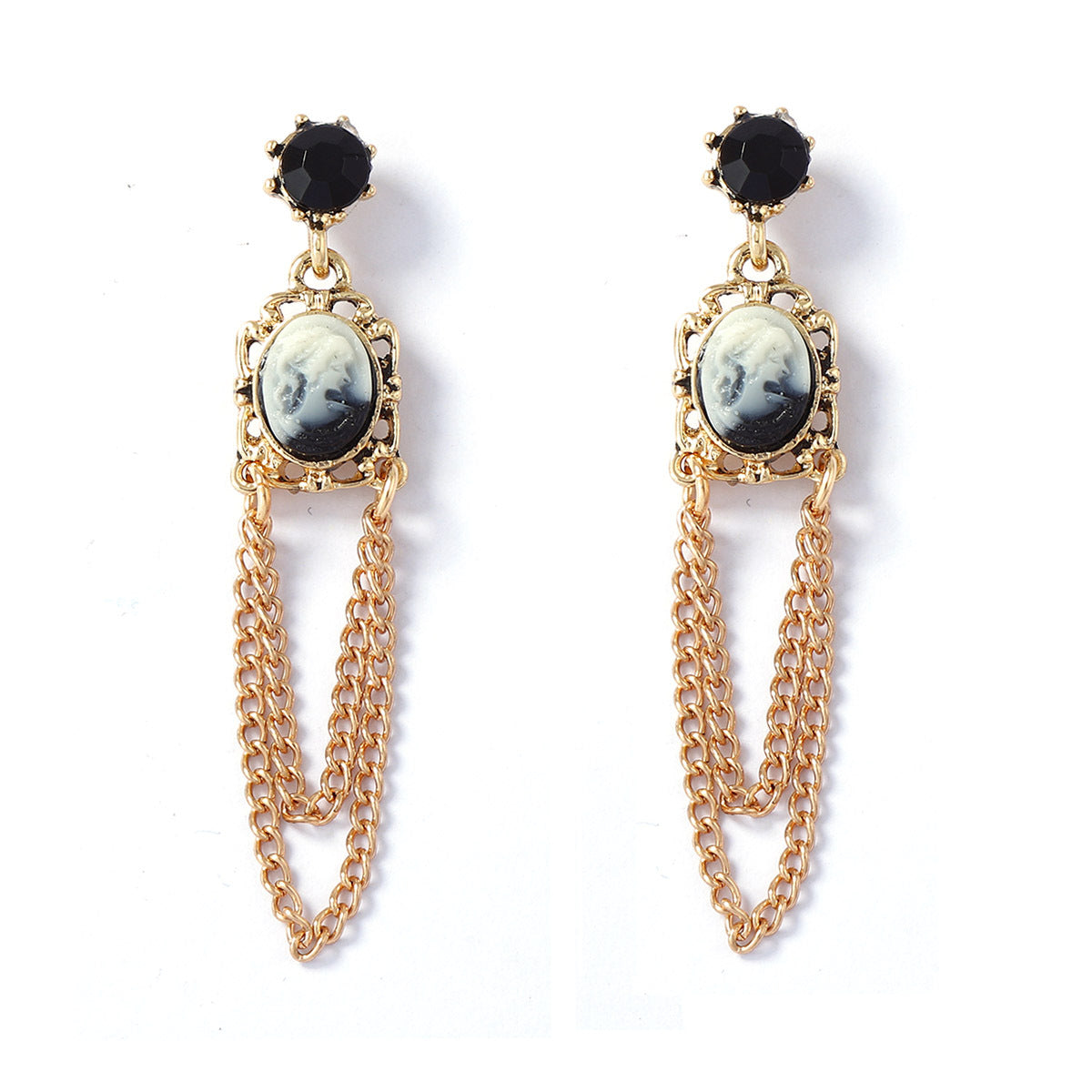 Womens Stylish Retro All-Match Alloy Earrings
