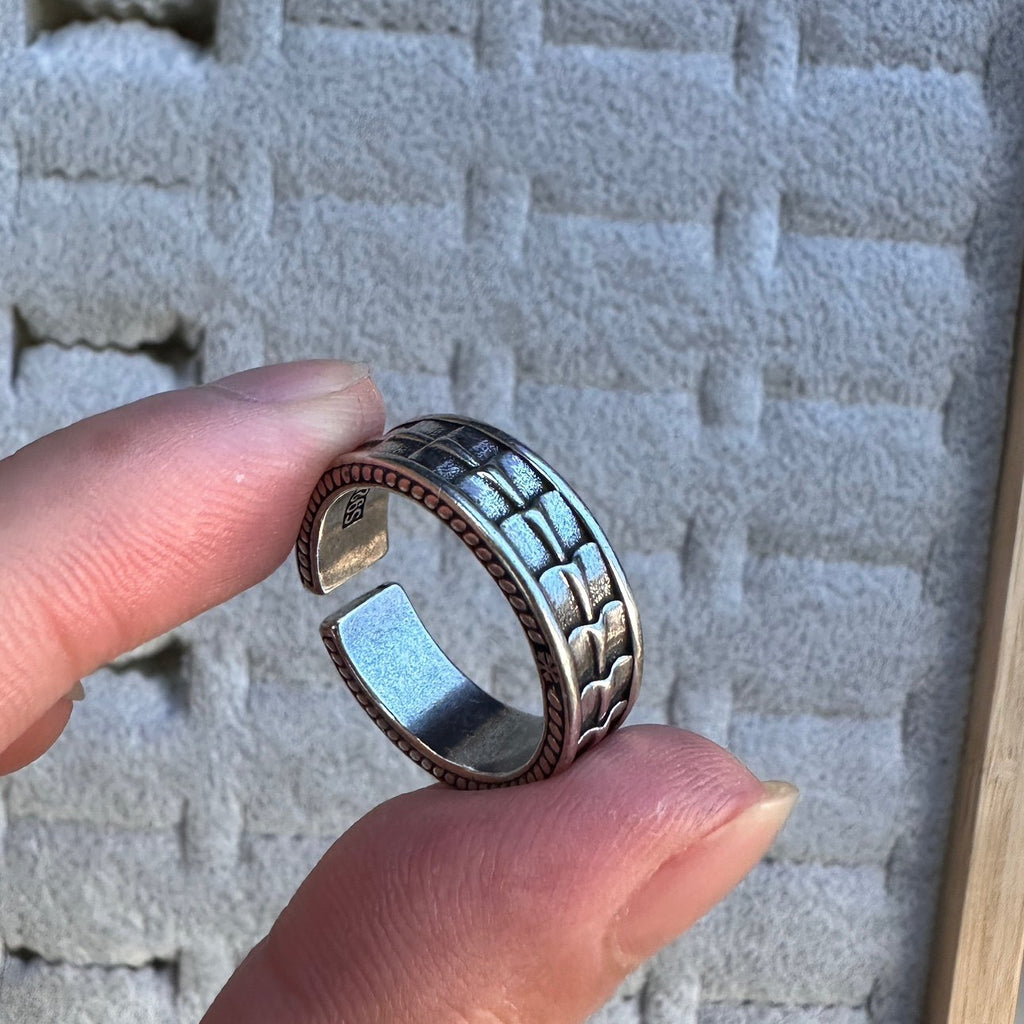 Vintage Vintage Men's Niche Adjustable Ring With An Open Mouth