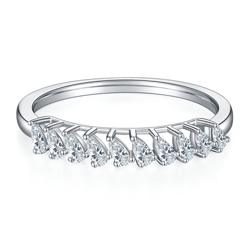 A Luxurious And Fashionable Light Luxury Jewelry Silver Ring Set With Top-quality Moissanite, S925 Silver Plated With Platinum