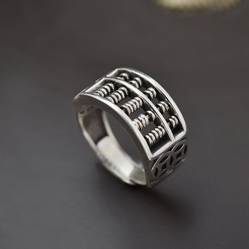 Vintage Vintage Men's Niche Adjustable Ring With An Open Mouth