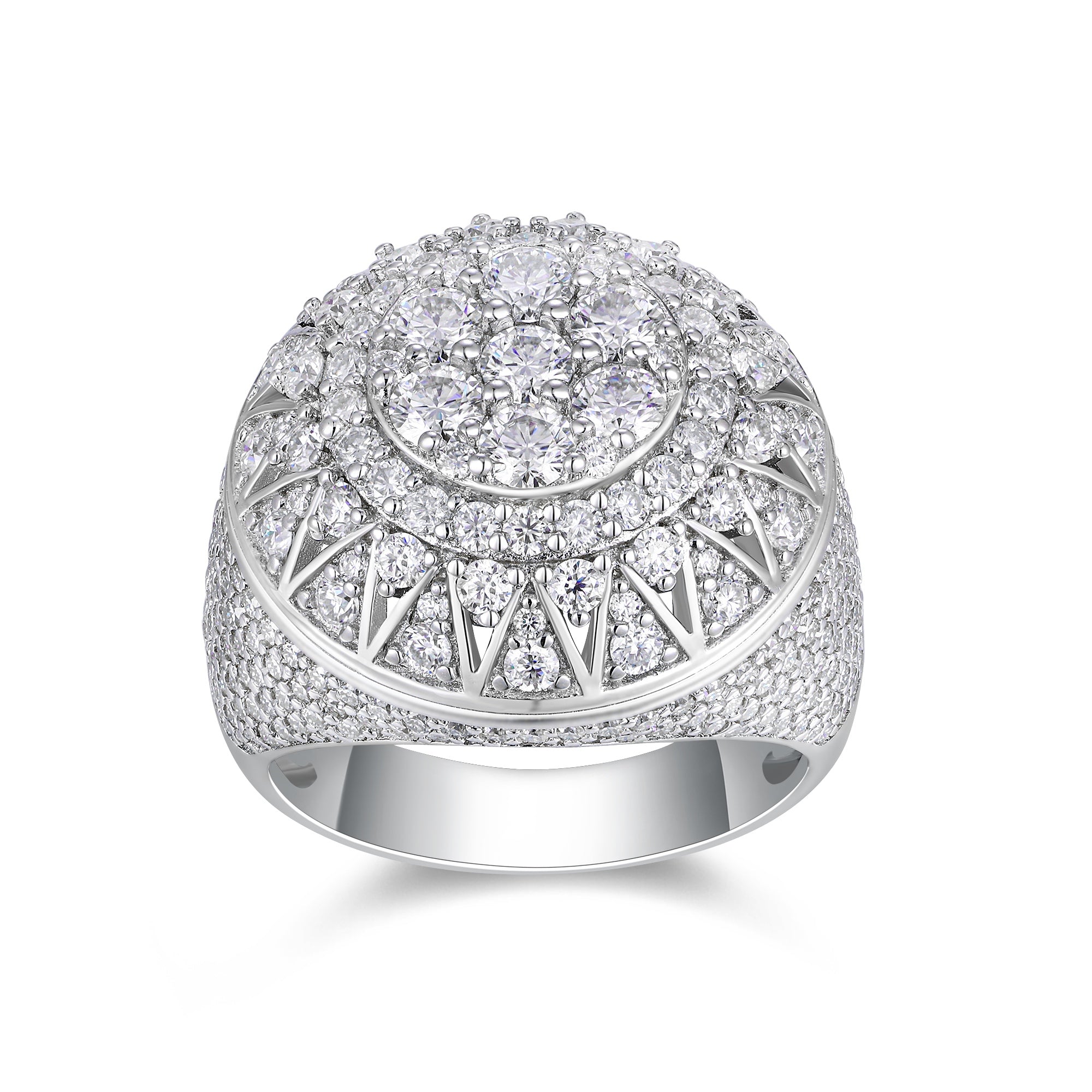 Men's Letter H Set With Top-quality Moissanite Luxury And Fashionable Light Luxury Jewelry Silver Ring S925 Silver Plated Platinum