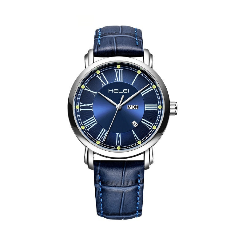 Business Leather Quartz Watch Men