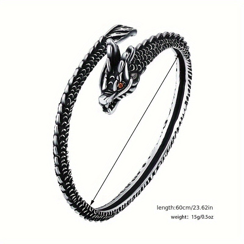 Mens Vintage Distressed Red-Eyed Spirit Snake Bracelet