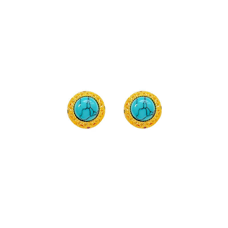 Turquoise Stud Earrings Vintage Ear Accessories