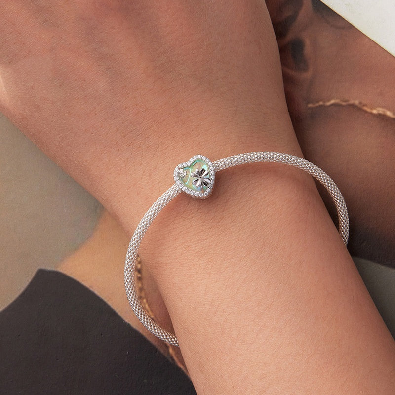 Love Clover S925 Silver Bead Diy Ornament Accessories