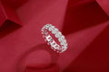 Luo Shen - A Wedding Ring Set With Top-quality Egg-shaped Moissanite S925 Silver And Platinum-plated Diamond. The Ring Can Be Inspected With A Diamond Pen