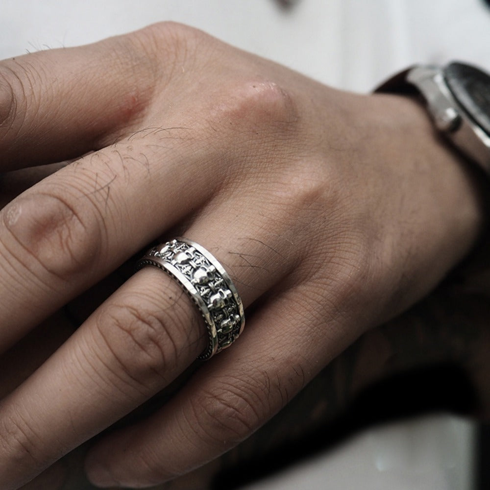 Ornament Skull Ring Male Rock Gothic
