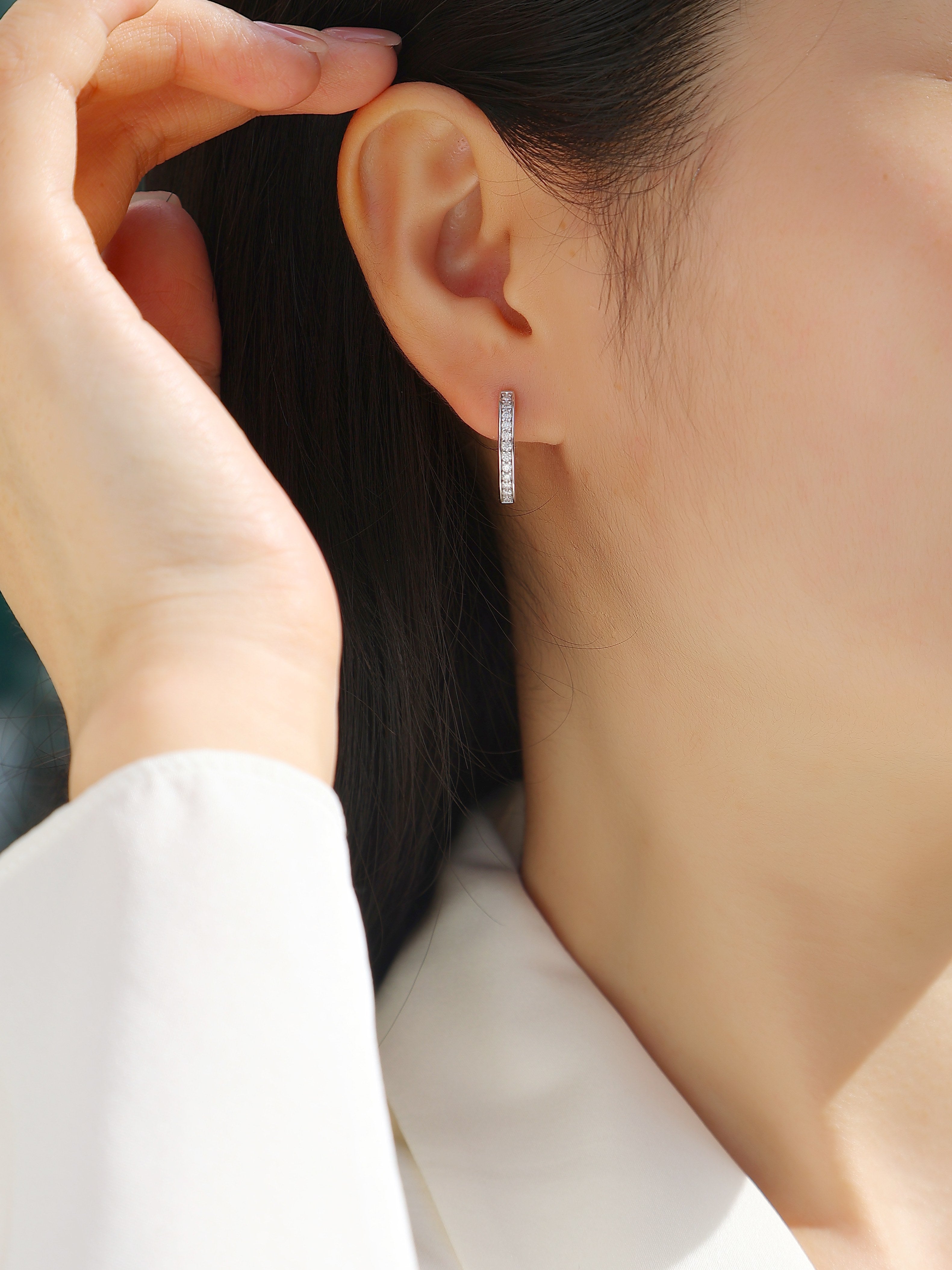 Morning Dew - Earrings Set With Top-quality Moissanite S925, Silver And Platinum-plated Stud Earrings, A Fashionable And Trendy Accessory That Can Be Tested With A Diamond Pen